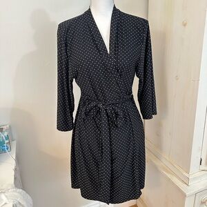 Marilyn Monroe Black Robe with Pink Polka Dots